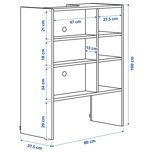 IKEA - METOD, extractor cabinet frame, white, 80x37x100 cm