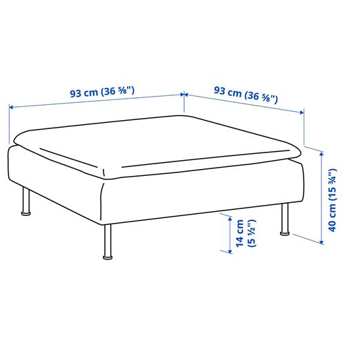 IKEA - SÖDERHAMN, puf, tonerud gri