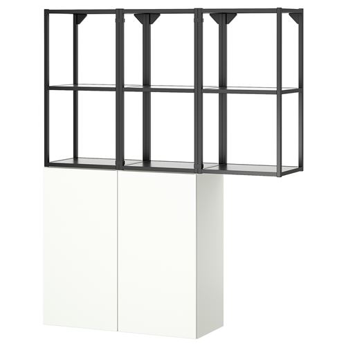 IKEA - ENHET, shelving unit, white/anthracite, 120x32x150 cm