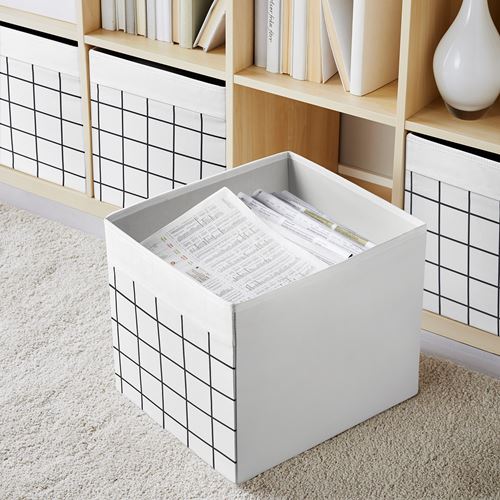 IKEA - DRÖNA, box, white/black, 33x38x33 cm