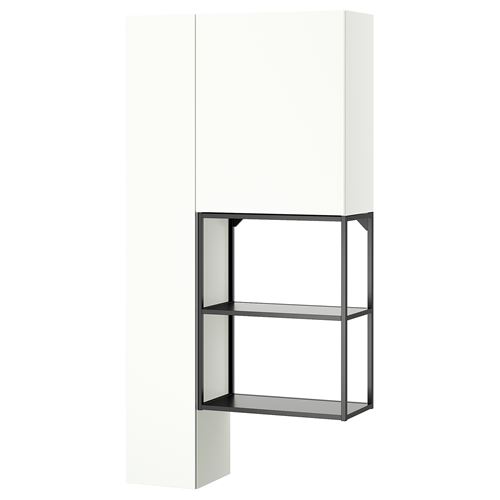 IKEA - ENHET, shelving unit, white/anthracite, 90x32x180 cm