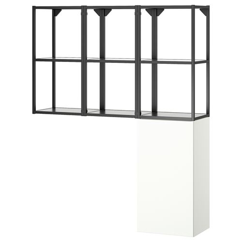 IKEA - ENHET, shelving unit, white/anthracite, 120x32x150 cm