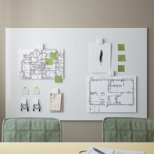 IKEA - MITTZON, whiteboard with noticeboard, white, 84x110x2 cm