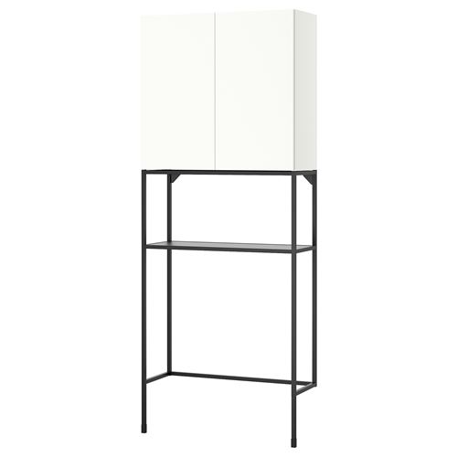 IKEA - ENHET, shelving combination for laundry room and bathroom, white/anthracite, 80x32x204 cm