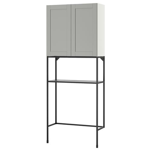 IKEA - ENHET, shelving combination for laundry room and bathroom, gray-anthracite, 80x32x204 cm