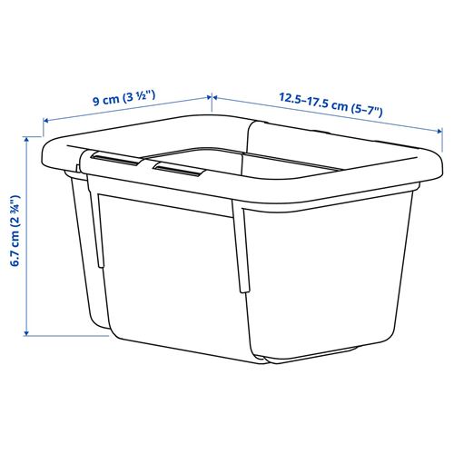 IKEA - KACKLA, growable box, white, 13-18x9 cm