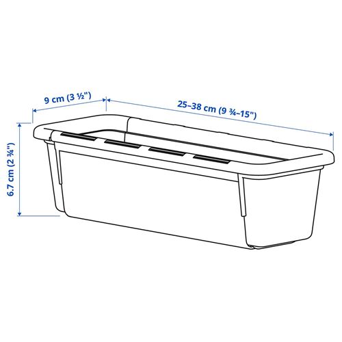 IKEA - KACKLA, büyüyebilen kutu, beyaz, 25-38x9 cm