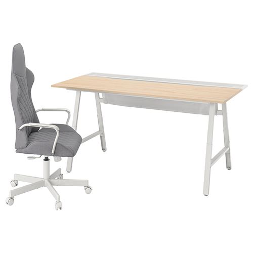 IKEA - UTESPELARE, gaming desk and chair, ash effect-grey