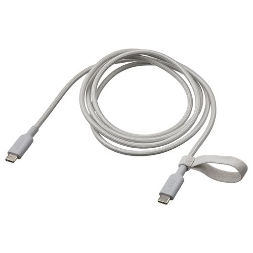 IKEA - LILLHULT, USB-C to USB-C cable, light grey, 1.5 m