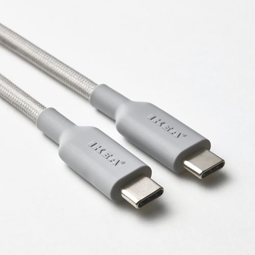 IKEA - LILLHULT, USB-C - USB-C kablo, açık gri, 1.5 m