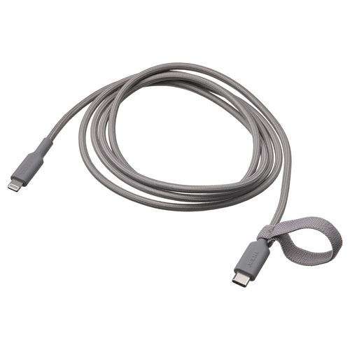 IKEA - LILLHULT, Lightning - USB-C Kablo, gri, 1.5 m