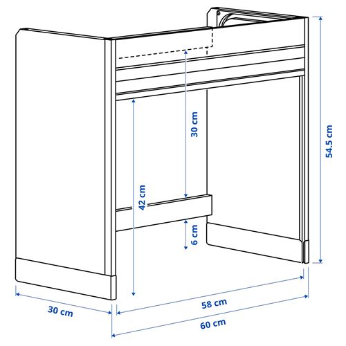 IKEA - TITTEBO, küçük ev aletleri için depolama alanı, siyah, 60x30 cm