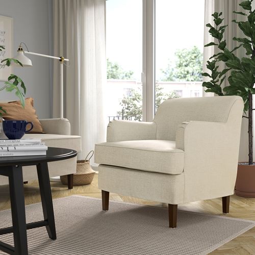 IKEA - ROCKSJÖN, tekli koltuk, kilanda açık bej