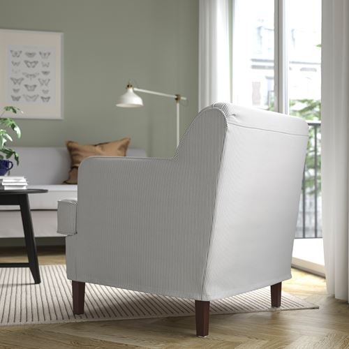 IKEA - ROCKSJÖN, armchair, klovsta gray-white