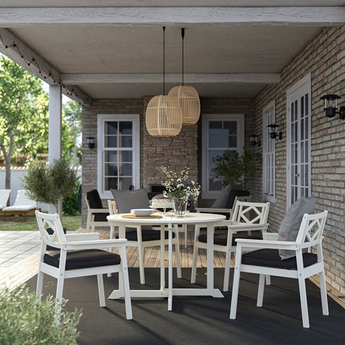 IKEA - BONDHOLMEN, dining table and chairs, white-beige