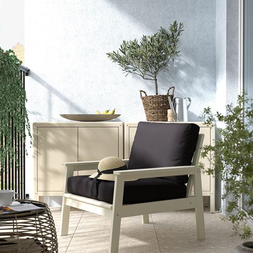 IKEA - BONDHOLMEN, garden armchair, white-beige