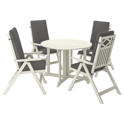 IKEA - BONDHOLMEN, dining table and adjustable chairs, white-beige