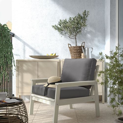 IKEA - BONDHOLMEN, garden armchair, white-beige