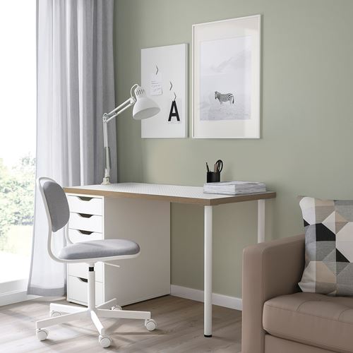 IKEA - LAGKAPTEN, desk table top, white/black, 120x60 cm