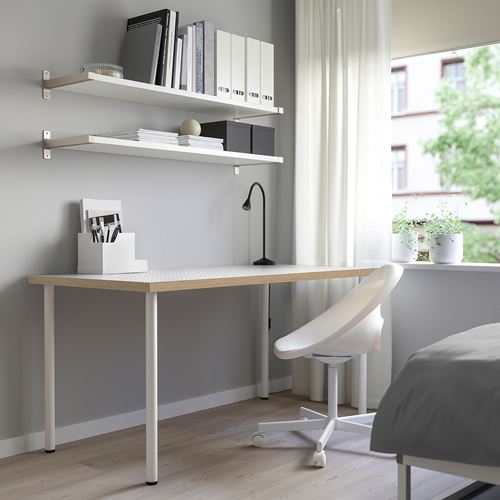 IKEA - LAGKAPTEN, desk table top, white/black, 140x60 cm