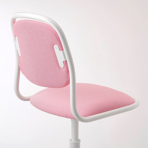 IKEA - ÖRFJALL, child's desk chair, white/vissle pink