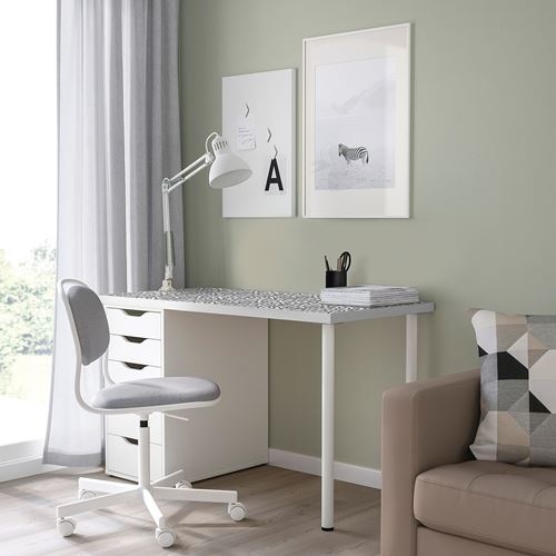 IKEA - LAGKAPTEN/ALEX, desk, white/black, 140x60 cm
