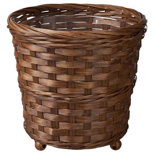 IKEA - KLIBBAL, bamboo plant pot, brown, 12 cm