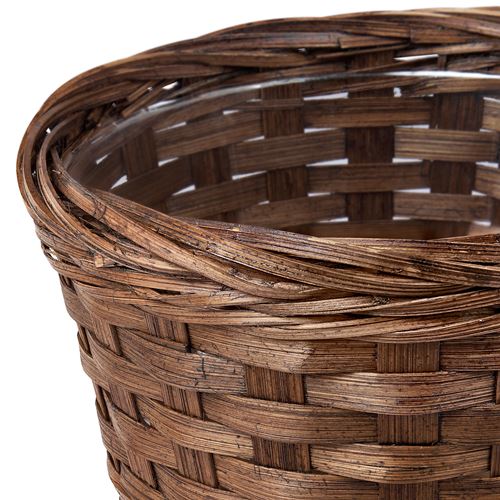 IKEA - KLIBBAL, bamboo plant pot, brown, 9 cm