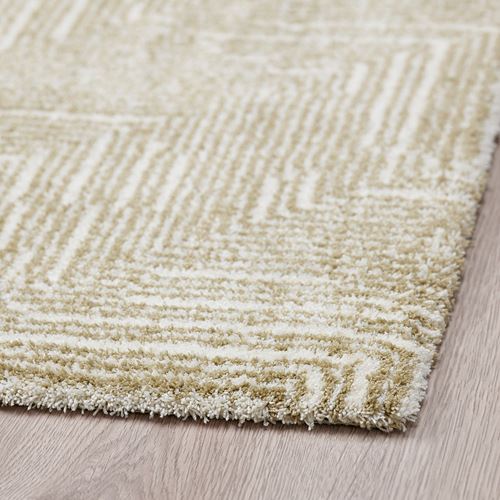 IKEA - LINJEPLATS, large rug, beige-white, 160x230 cm