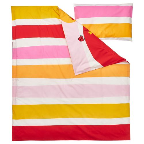 IKEA - GRÖNFINK, quilt cover/pillowcase for cot, multicolour, 110x125/35x55 cm