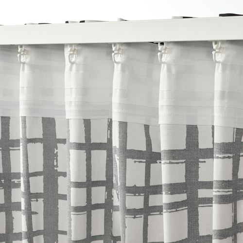 IKEA - GRÖNKATTFOT, background curtain, 1 pair, white/black, 145x300 cm