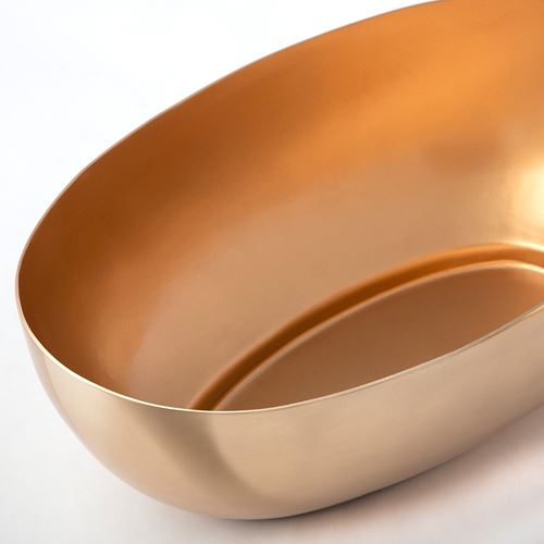 IKEA - GOKVALLA, serving bowl with lid, brass colour, 32x19x20 cm