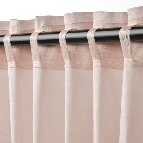 IKEA - SILVERLÖNN, sheer curtains, 1 pair, pink, 145x300 cm