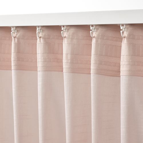 IKEA - SILVERLÖNN, sheer curtains, 1 pair, pink, 145x300 cm