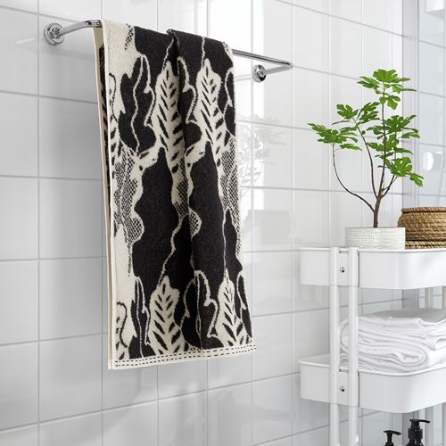 IKEA - FRÖDD, hand towel, black-white, 50x100 cm