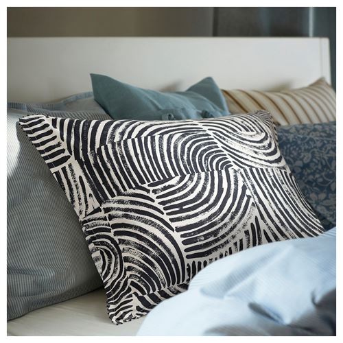 IKEA - FRÖDD, pillowcase, black-white, 50x60 cm