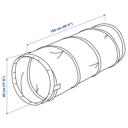 IKEA - DVARGMAS, play tunnel, blue/green, 126 cm