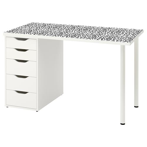 IKEA - LAGKAPTEN/ALEX, çalışma masası, beyaz-siyah, 120x60 cm