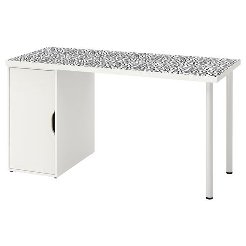IKEA - LAGKAPTEN/ALEX, çalışma masası, beyaz-siyah, 140x60 cm