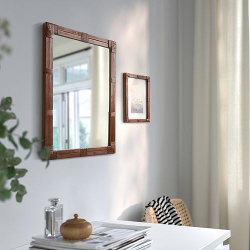 IKEA - KLIBBAL, wall mirror, brown, 47x62 cm