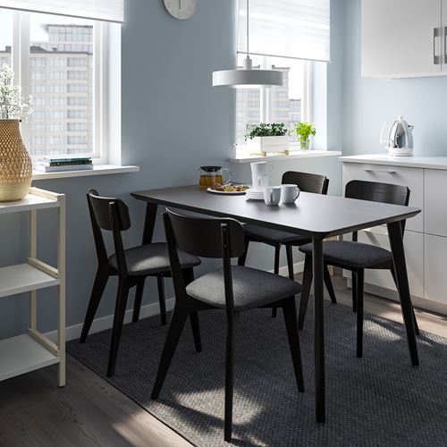 IKEA - LISABO, kitchen table, black, 140x78 cm