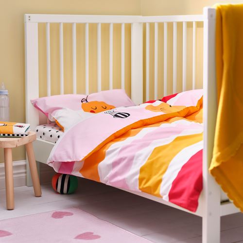 IKEA - GRÖNFINK, quilt cover/pillowcase for cot, multicolour, 110x125/35x55 cm