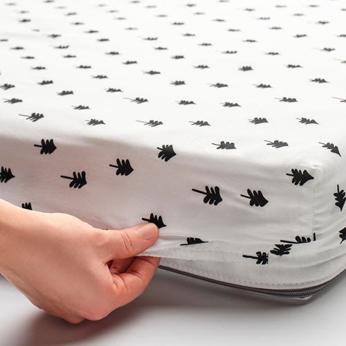 IKEA - GRÖNFINK, fitted sheet for cot, white, 60x120 cm