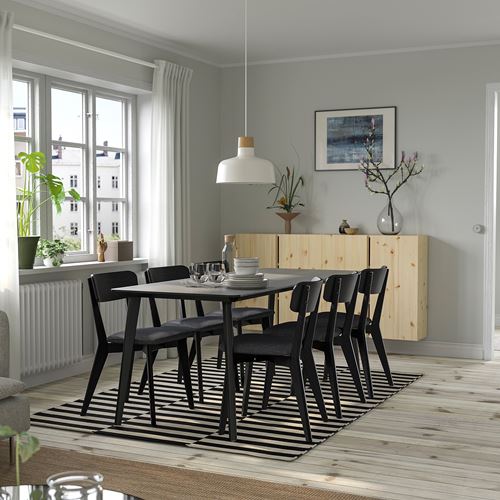 IKEA - LISABO, dining table, black, 200x78 cm