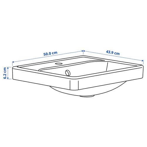 IKEA - ORRSJÖN, yarı gömme lavabo, beyaz, 50x44 cm