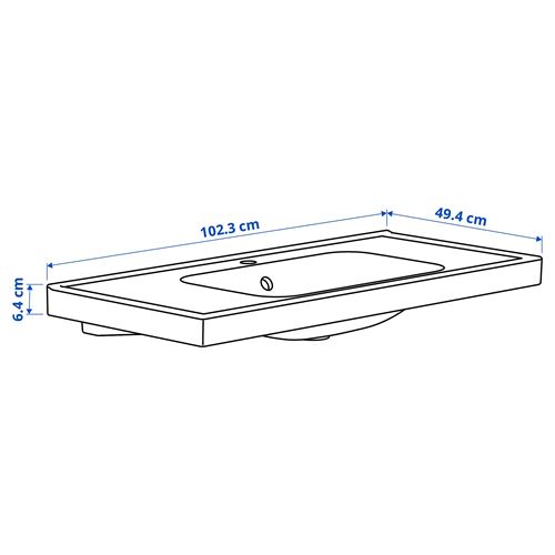 IKEA - ORRSJÖN, lavabo, beyaz, 102x49 cm