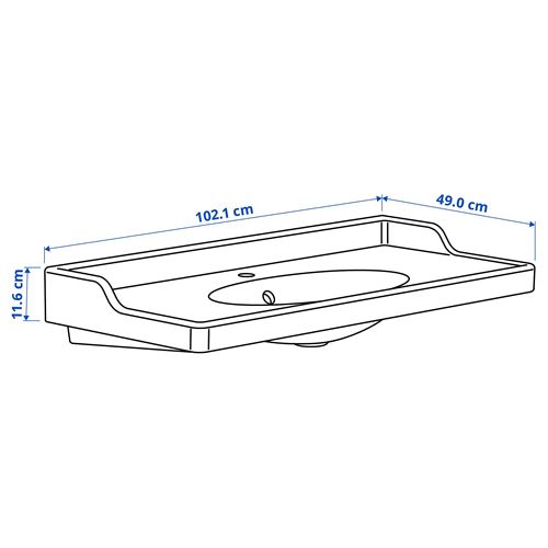 IKEA - RUTSJÖN, wash-basin, white, 102x49 cm