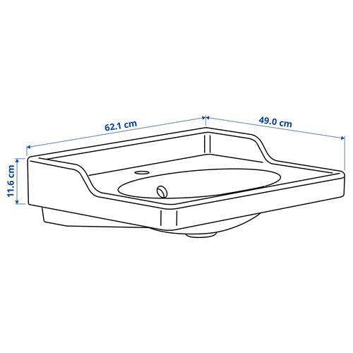 IKEA - RUTSJÖN, wash-basin, white, 62x49 cm