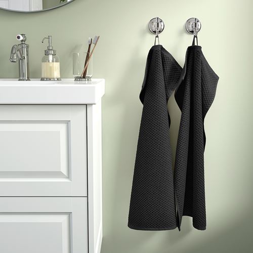 IKEA - GULVIAL, hand towel, black, 40x70 cm