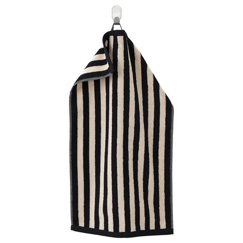 IKEA - SLANHÖSTMAL, hand towel, black/beige, 40x70 cm